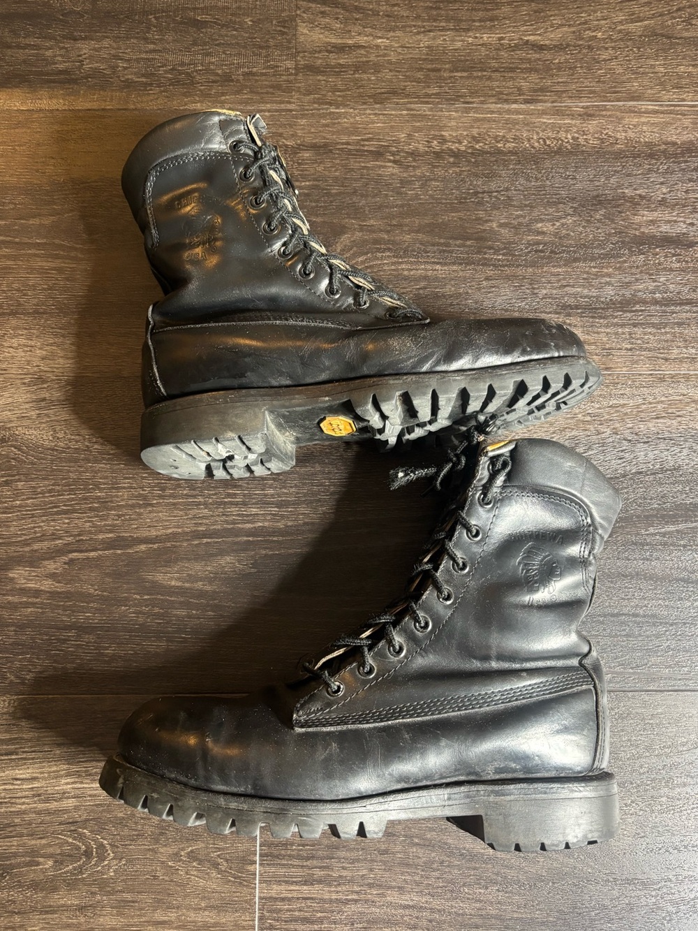 Chippewa Ruttman Paratrooper Black Steel Toe Work Boots Size 8EE